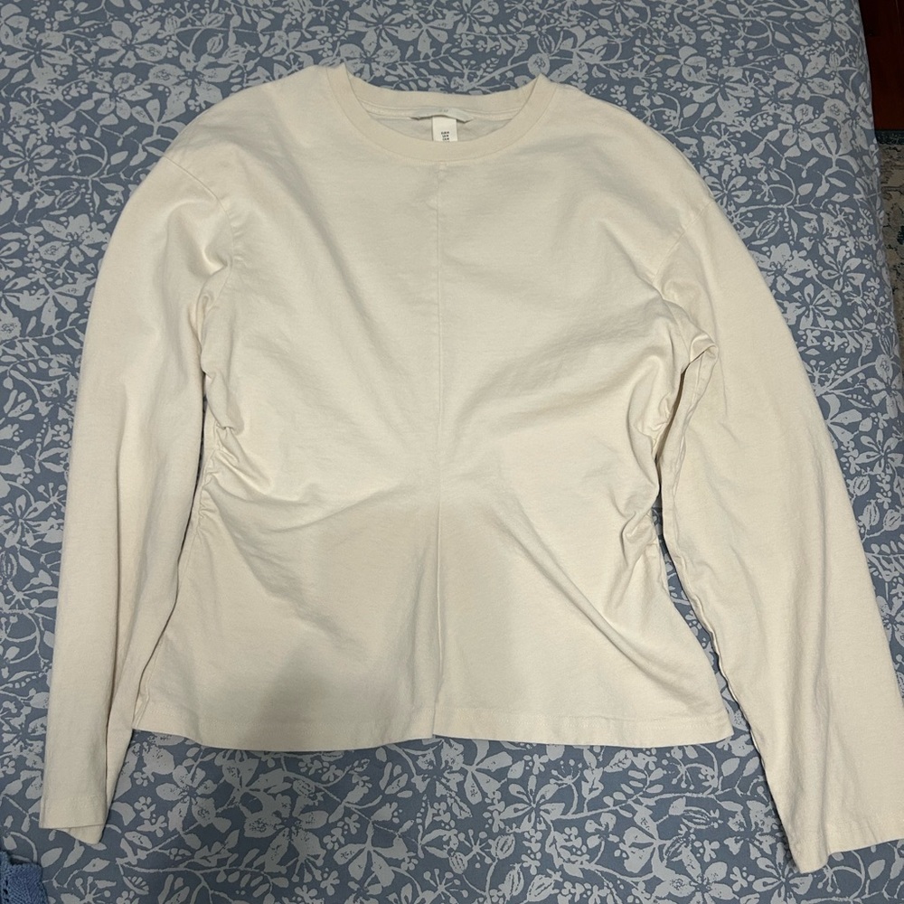 H&M Cream Crew Neck Tee